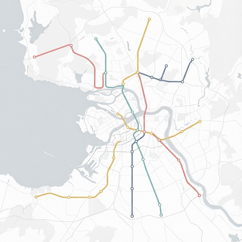 Abstract visualization of metro lines